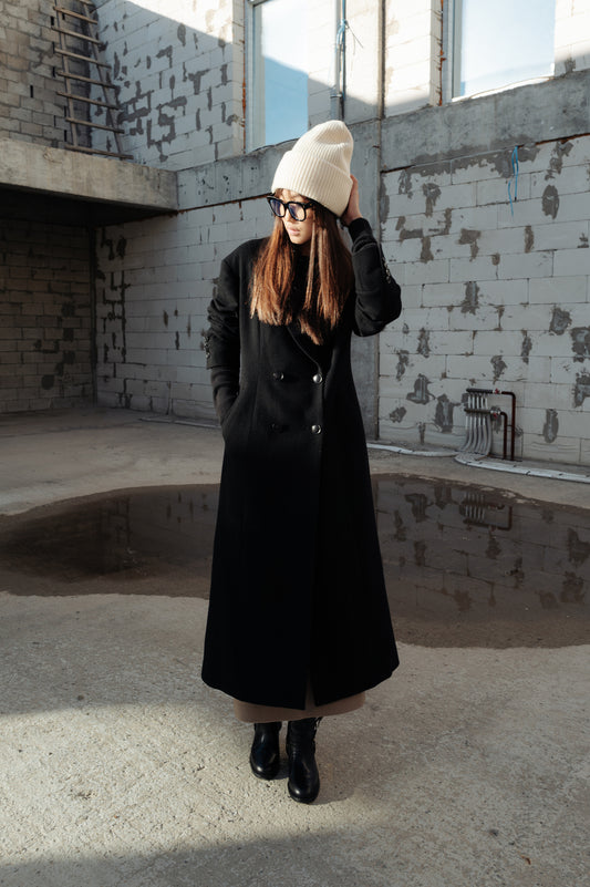 Pinstripe Maxi Coat