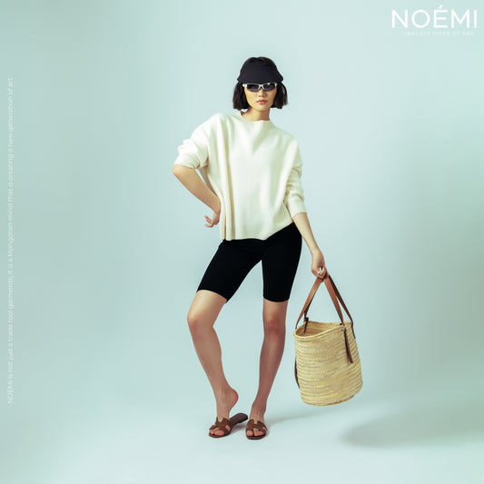Asymmetric Crew-Neck Sweater