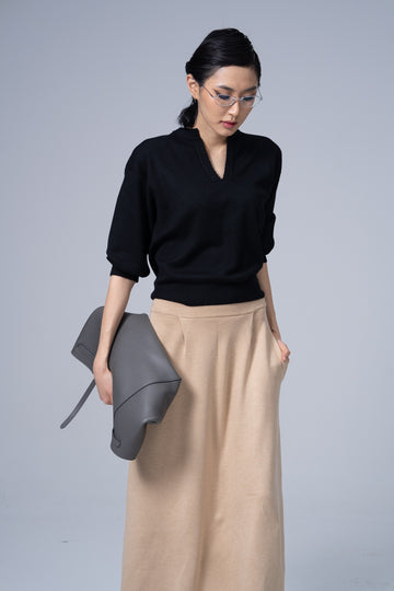 Pleated Maxi Skirt