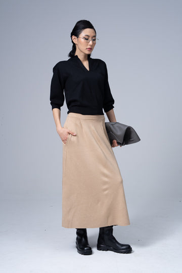 Pleated Maxi Skirt
