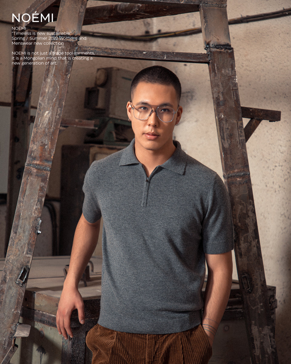 Men's Zip Shirt, Cashmere