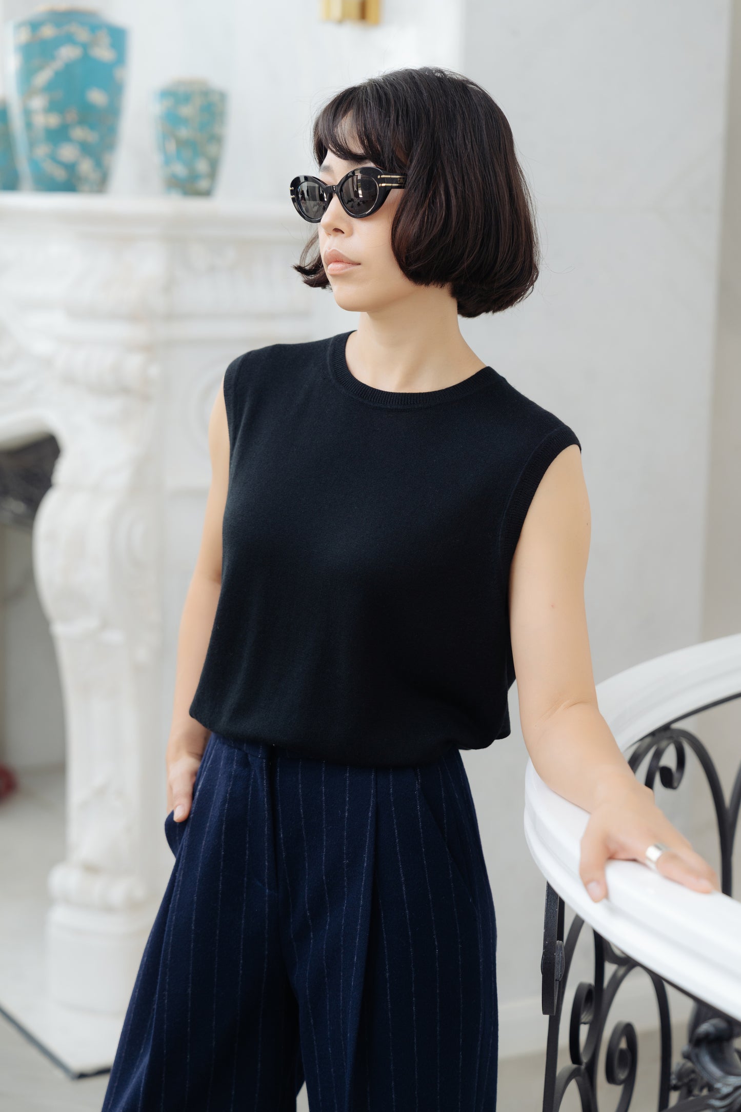 Round Neck Silk Vest