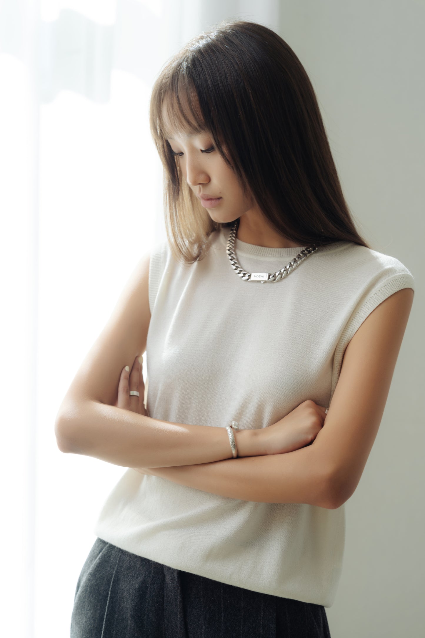 Round Neck Silk Vest