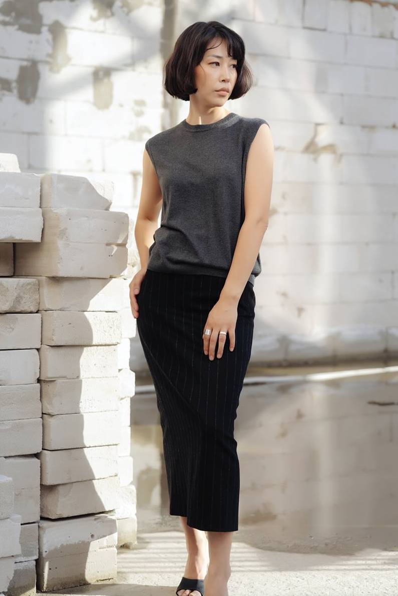 Pinstripe Maxi Pencil Skirt