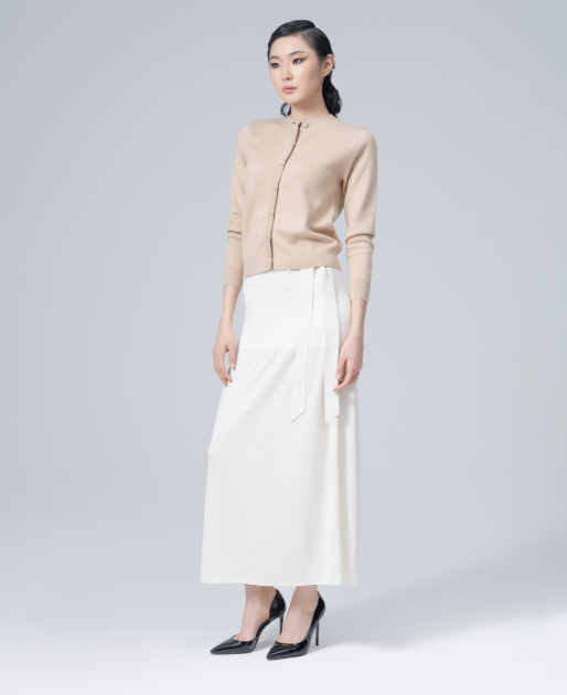 Bell-Maxi Silk Skirt