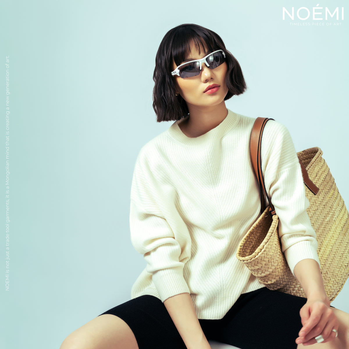 Asymmetric Crew-Neck Sweater
