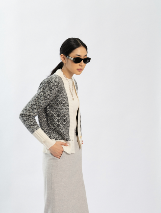 Cropped V-Neck Cardigan