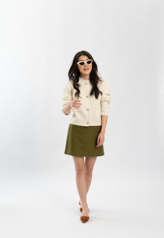 Gold-Button Cardigan