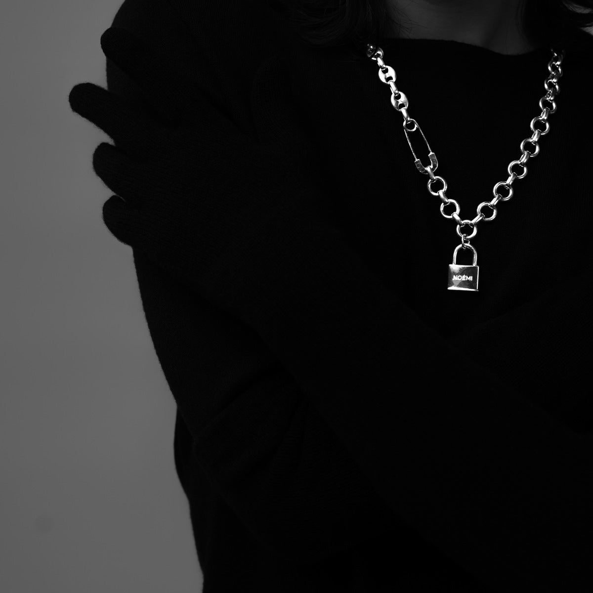 Locket silver necklace