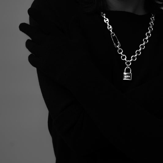 Locket silver necklace