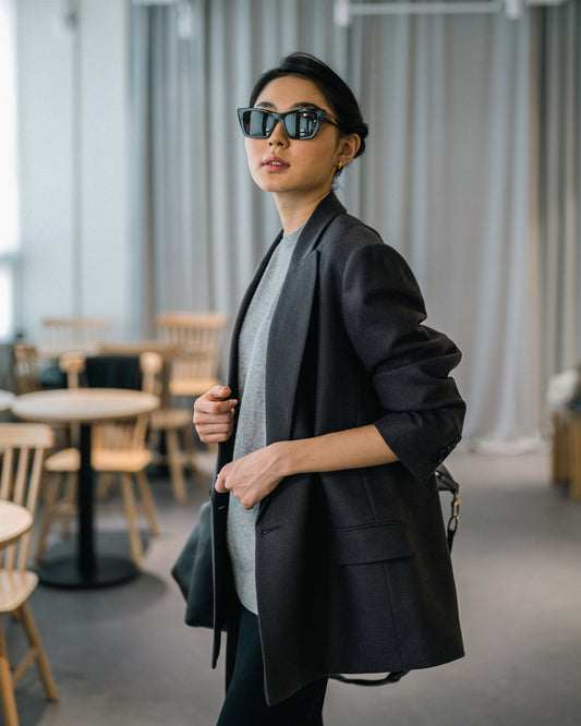 Peak-Lapel Wool Blazer