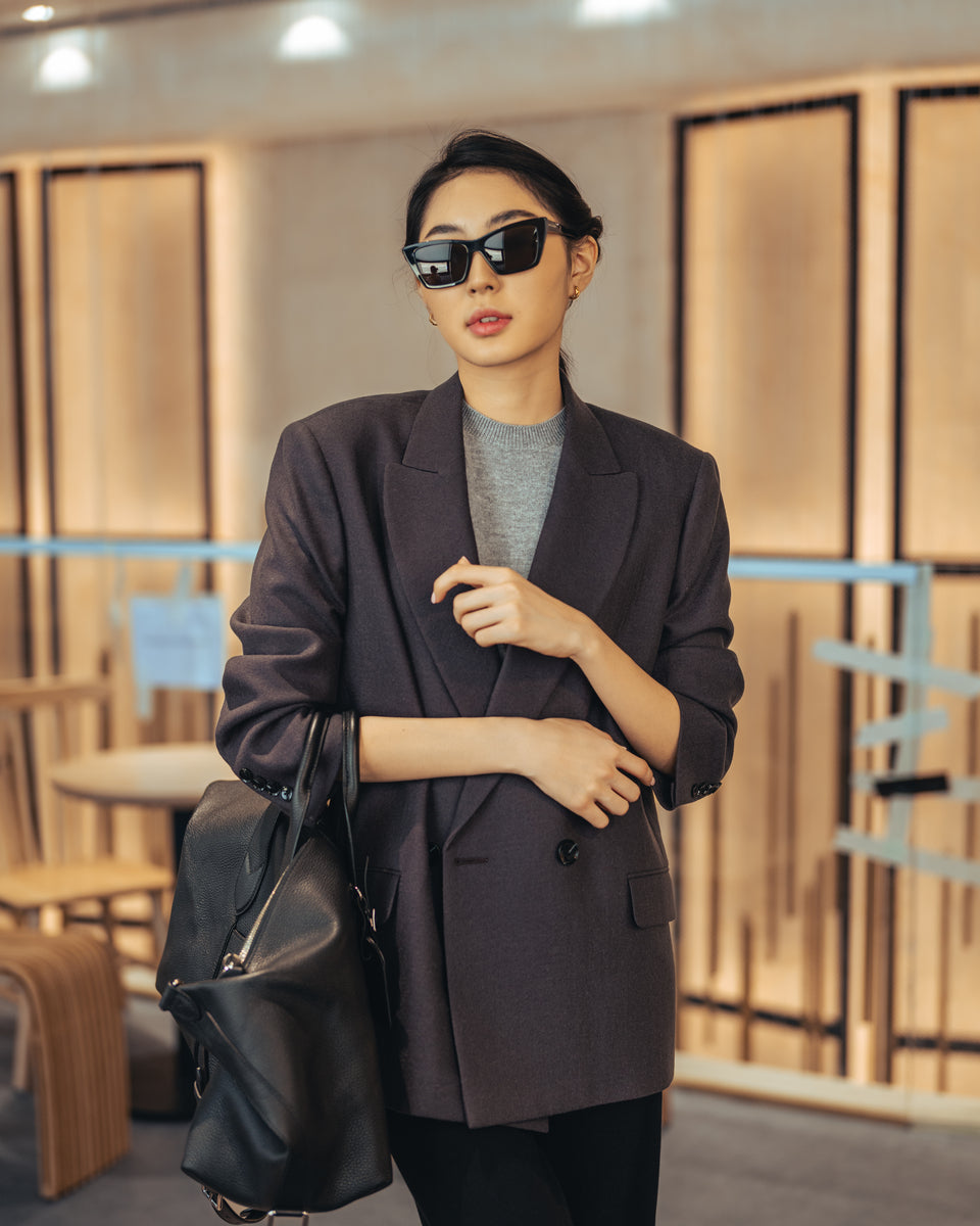 Peak-Lapel Wool Blazer