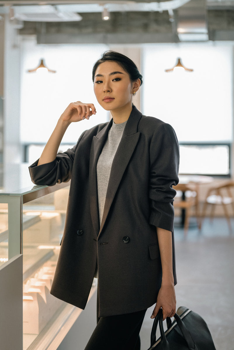 Peak-Lapel Wool Blazer